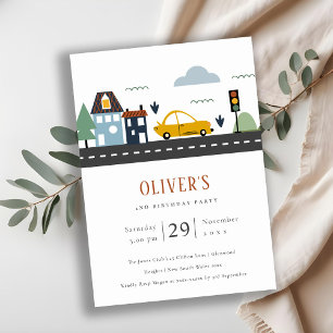 Cartão De Agradecimento Veículo Urbano em Estrada de Automóveis em Qualque