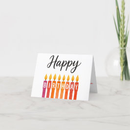 Cartão De Agradecimento Vela Colorida de Aniversário - Parabéns