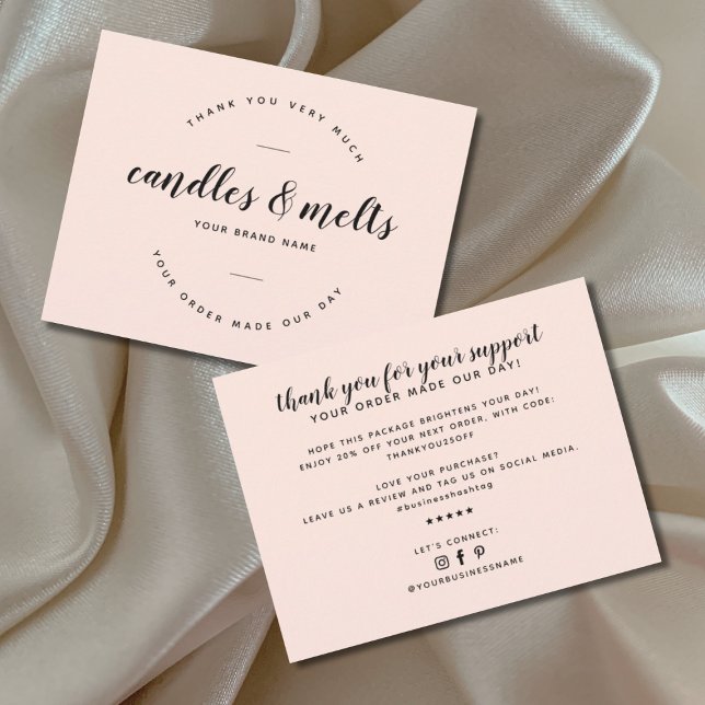 Cartão De Agradecimento Velas modernas e derrete pequenas empresas (Criador carregado)