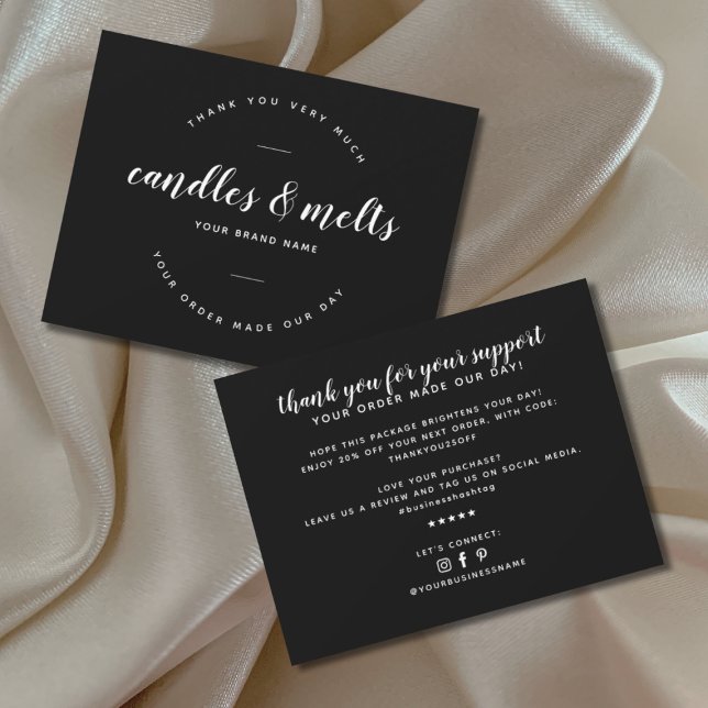 Cartão De Agradecimento Velas modernas e derrete pequenas empresas (Criador carregado)