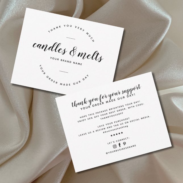 Cartão De Agradecimento Velas modernas e derrete pequenas empresas (Criador carregado)