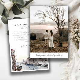 Cartão De Agradecimento Vênice, Itália, Canais Casamento de Aquarela