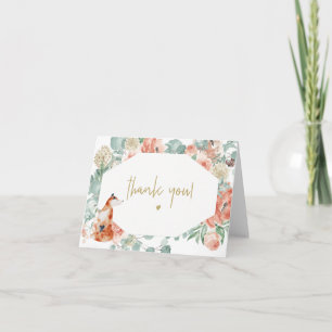 Cartão De Agradecimento VERA Eucalyptus Greenery & Terracotta Floral Fox
