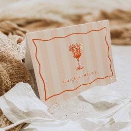 Cartão De Agradecimento Verão Spritz "Grazie Mille" Italiano