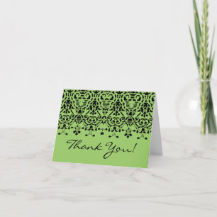 Cartão de agradecimento verde e preto elegante em 