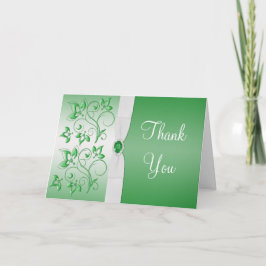 Cartão de Agradecimento Verde Esmeralda e Branco