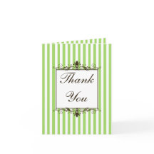 Cartão de agradecimento verde-maçã com listras bra