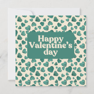 Cartão De Agradecimento Verde pintado à mão com placa de Dia de os namorad