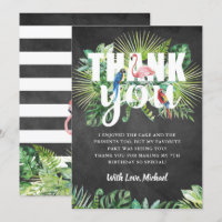 Verde Tropical Flamingo Black White Chalkboard