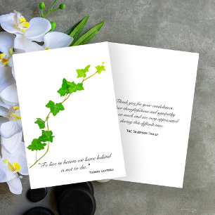 Cartão De Agradecimento Verdes Ingleses Ivy Vine Simpatia Obrigado