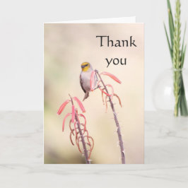 Cartão De Agradecimento Verdin empoleirado no penstem, obrigado você