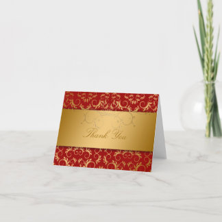 Cartão De Agradecimento Vermelho de cereja 311 divino dourado