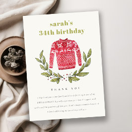 Cartão De Agradecimento Vermelho-de-inverno, doce e feio, de qualquer idad