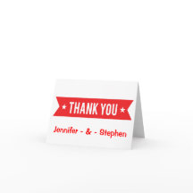 Vermelho e Branco Obrigado Personalizado