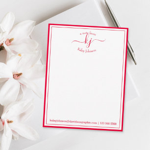 Cartão De Agradecimento Vermelho Quente Personalizado Da Placa De Nota