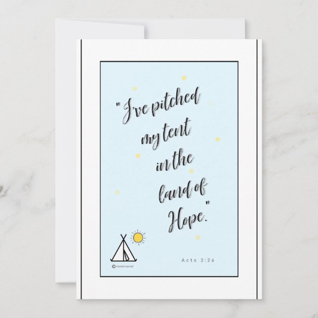 Cartão De Agradecimento Verso Bíblia sobre fundo azul de esperança (Frente)