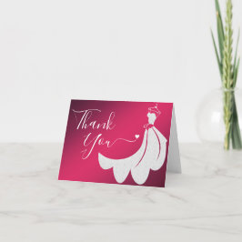 Cartão De Agradecimento Vestido de Casamento no Vinho | Chá de panela pers