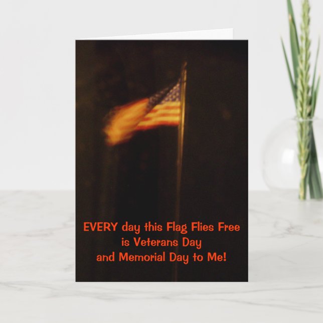 Cartão De Agradecimento Veteranos e bandeira do Memorial Day (Frente)