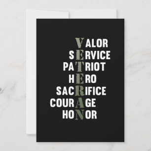 Cartão De Agradecimento Veteranos Feliz Dia dos Veteranos Apoiam Gráfico