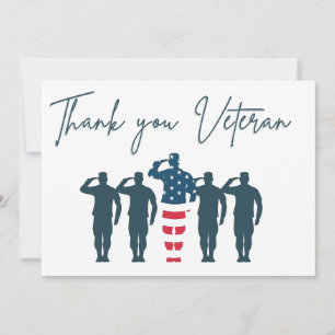 Cartão De Agradecimento Veteranos Obrigado Apreciação Patriótica