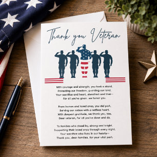 Cartão De Agradecimento Veteranos Obrigado Apreciação Patriótica