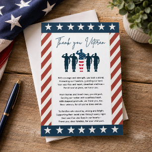 Cartão De Agradecimento Veteranos Obrigado Apreciação Patriótica