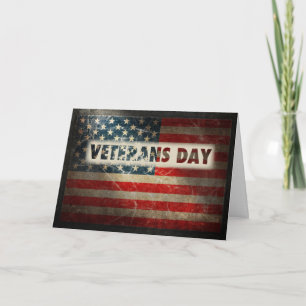 Cartão De Agradecimento Veterans Day American Grunge Flag