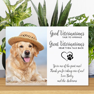 Cartão De Agradecimento Veterinário Personalizado Cão Pet Foto Veterinária