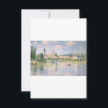 Cartão De Agradecimento Vetheuil no Verão por Claude Monet<br><div class="desc">Oscar-Claude Monet (Reino Unido: /ˈmɒ neɪ/, EUA: /moʊˈneɪ, mzaˈ-/, Francês: [klod mɔ]; 14 de novembro de 1840 - 5 de dezembro de 1926) foi pintor francês e fundador da sua pintura, que é vista como um precursor-chave do modernismo, especialmente nas suas tentativas de pintar a natureza como ele percebeu[1]. Durante...</div>