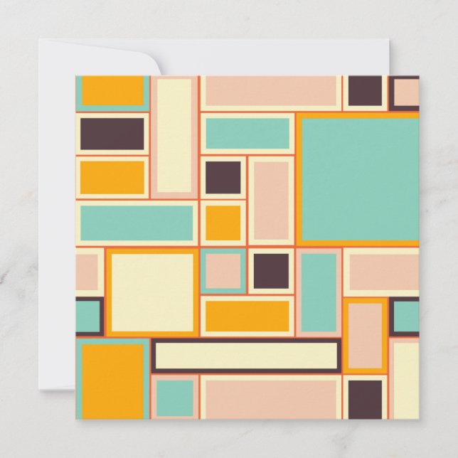 Cartão De Agradecimento Vibrant abstract pattern with rectangles (Frente)