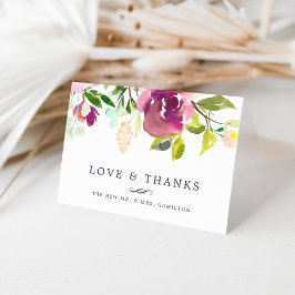 Cartão De Agradecimento Vibrant Bloom | Watercolor Floral