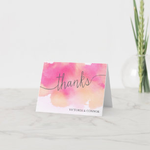 Cartão De Agradecimento Vibrant Dreams Thank You Note Card / Pink & Peach