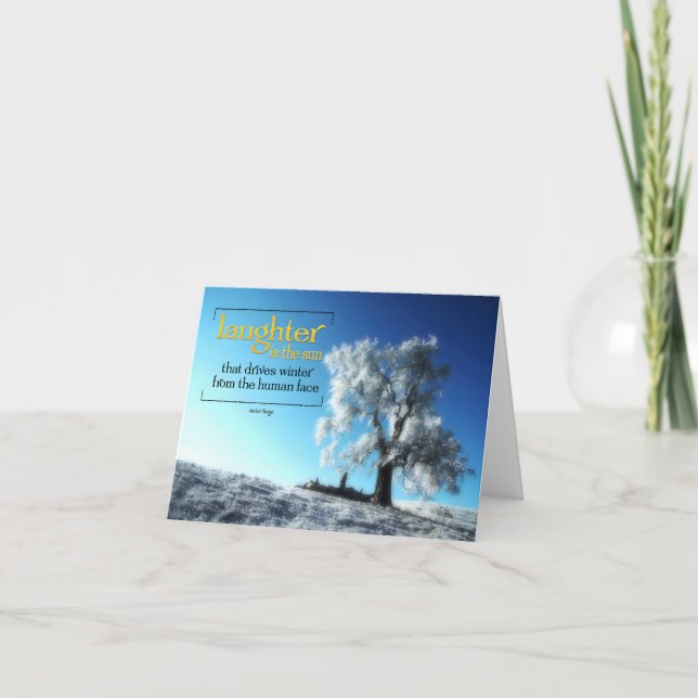 Cartão De Agradecimento Victor Hugo Inspirational Cote "Rindo" (Frente)