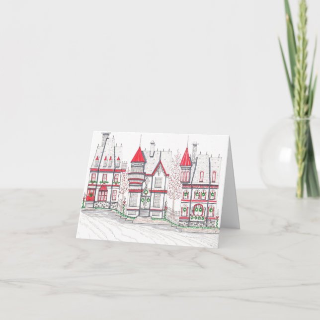 Cartão De Agradecimento Victorian Christmas Greeting Card (Frente)