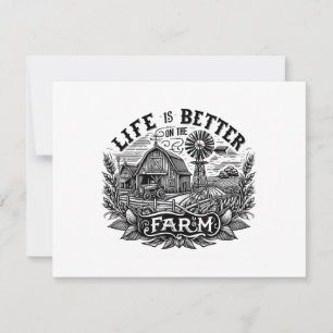Cartão De Agradecimento Vida de Fazenda Engraçada é Melhor no Amor da Faze