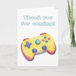 Cartão De Agradecimento Video Game Aquarela Aniversário de Crianças
