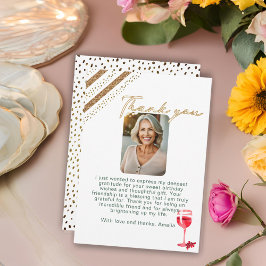 Cartão De Agradecimento Vidro Vermelho Vidro Brilho Foto de Aniversário