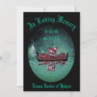 Cartão De Agradecimento Viking Funeral Memorial 