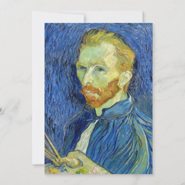 Cartão De Agradecimento Vincent van Gogh - Autorretrato com Paleta (Frente)