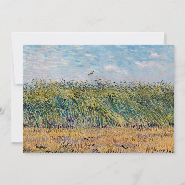 Cartão De Agradecimento Vincent van Gogh - Campo de trigo com Lark (Frente)