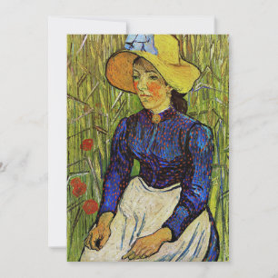 Cartão De Agradecimento Vincent van Gogh - Camponesa com Chapéu de Palha