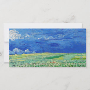 Cartão De Agradecimento Vincent van Gogh - Campos de trigo sob nuvens de t