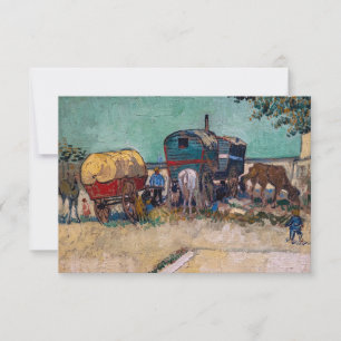 Cartão De Agradecimento Vincent van Gogh - Caravanas, Acampamento Cigano p