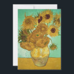 Cartão De Agradecimento Vincent van Gogh | Girassóis, 1888<br><div class="desc">Girassóis,  1888 | por Vincent van Gogh | Art Location: Neue Pinakothek,  Munique,  Alemanha | Artista neerlandês | Número de recolha de imagens: BAL20294</div>