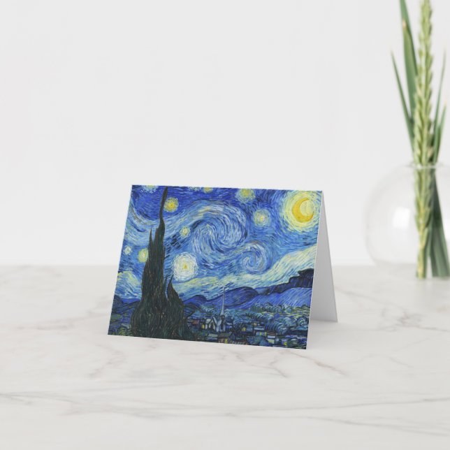 Cartão De Agradecimento Vincent Van Gogh - Noite Estrelada (Frente)