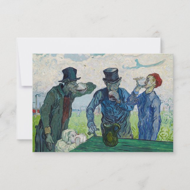 Cartão De Agradecimento Vincent van Gogh - Os Bebidas, depois de Daumier (Frente)