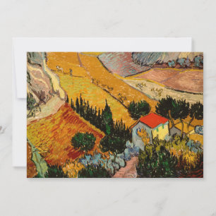 Cartão De Agradecimento Vincent van Gogh - Paisagem, Casa e Lavrador