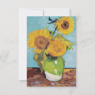 Cartão De Agradecimento Vincent Van Gogh - Três Girassóis num Vaso