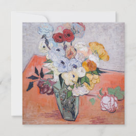 Cartão De Agradecimento Vincent van Gogh - Vase com Rosas e Anêmonas