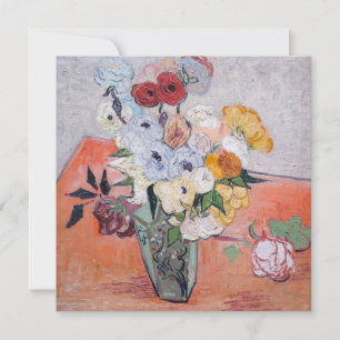 Cartão De Agradecimento Vincent van Gogh - Vaso com Rosas & Anêmonas